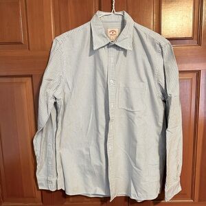 Brooks Brothers Red Fleece blue/white candy stripe oxford cloth shirt.  Size L.